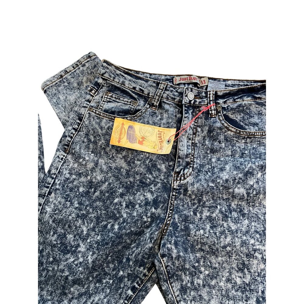 Judy Blue High Waist Acid Wash Skinny jeans Dark Blue Size 13 Style JB8551‎